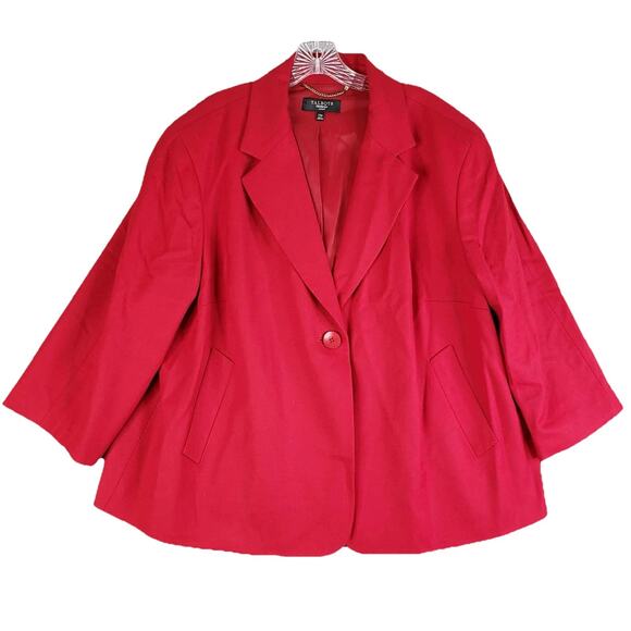 Talbots Jackets & Blazers - Talbots Blazer Women’s Plus Size 22W Button Red 3/4 Sleeve Wool Lined